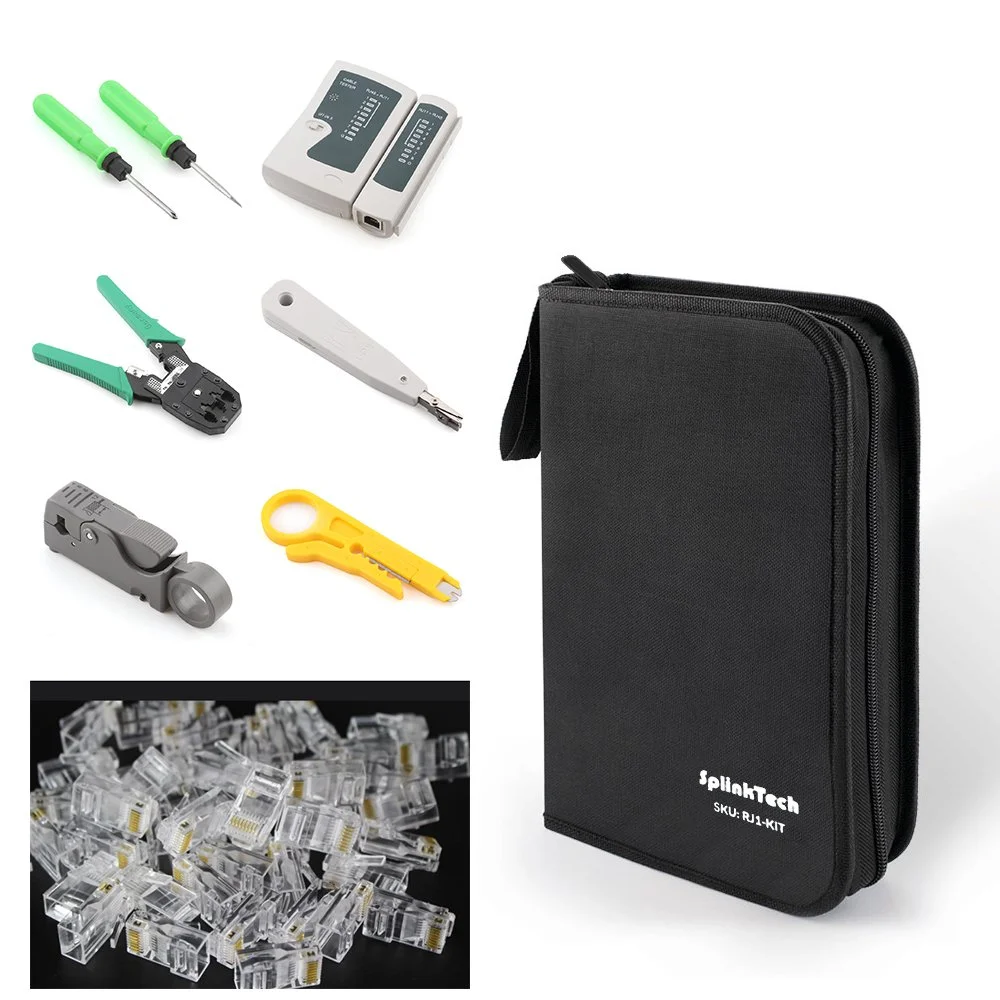 کیت ابزار تست کابل شبکه RJ45 RJ11 تیلاساو 9 در 1 به همراه جعبه ابزار