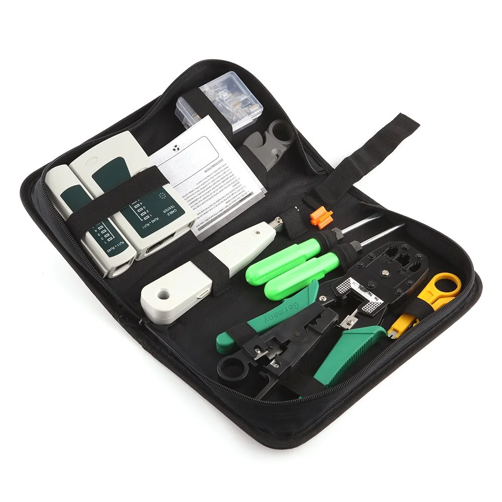 کیت ابزار تست کابل شبکه RJ45 RJ11 تیلاساو 9 در 1 به همراه جعبه ابزار کیت ابزار تست کابل شبکه RJ45 RJ11 تیلاساو 9 در 1 به همراه جعبه ابزار