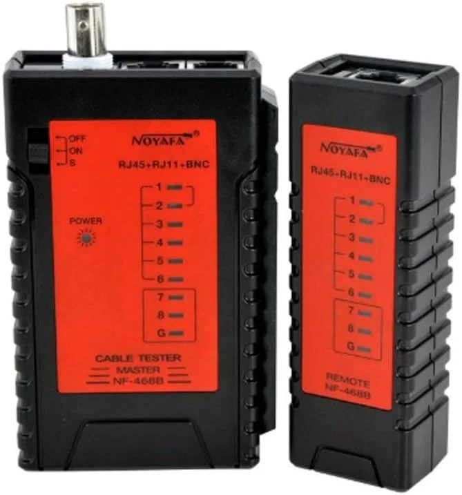 کیت تست کابل شبکه، تستر سیم کابل شبکه Lan RJ45 RJ11 RJ12 BNC CAT5 ردیاب سیم کابل NF468B