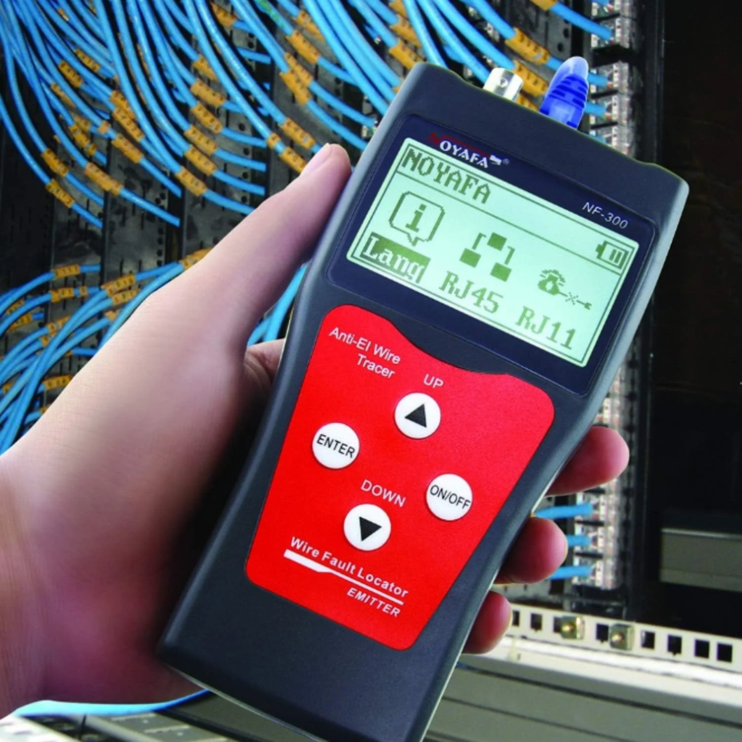 کیت تست کابل شبکه NF-300، تستر حرفه ای LAN، تستر طول کابل RJ45، ردیاب سیم مانیتورینگ شبکه، ردیاب تون ضد تداخل