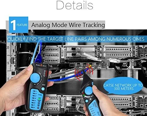 ردیاب کابل BSIDE FWT81 برای کابل تلفن RJ45 RJ11، شبکه LAN، خط برق و تست کننده با تستر ولتاژ AVD06