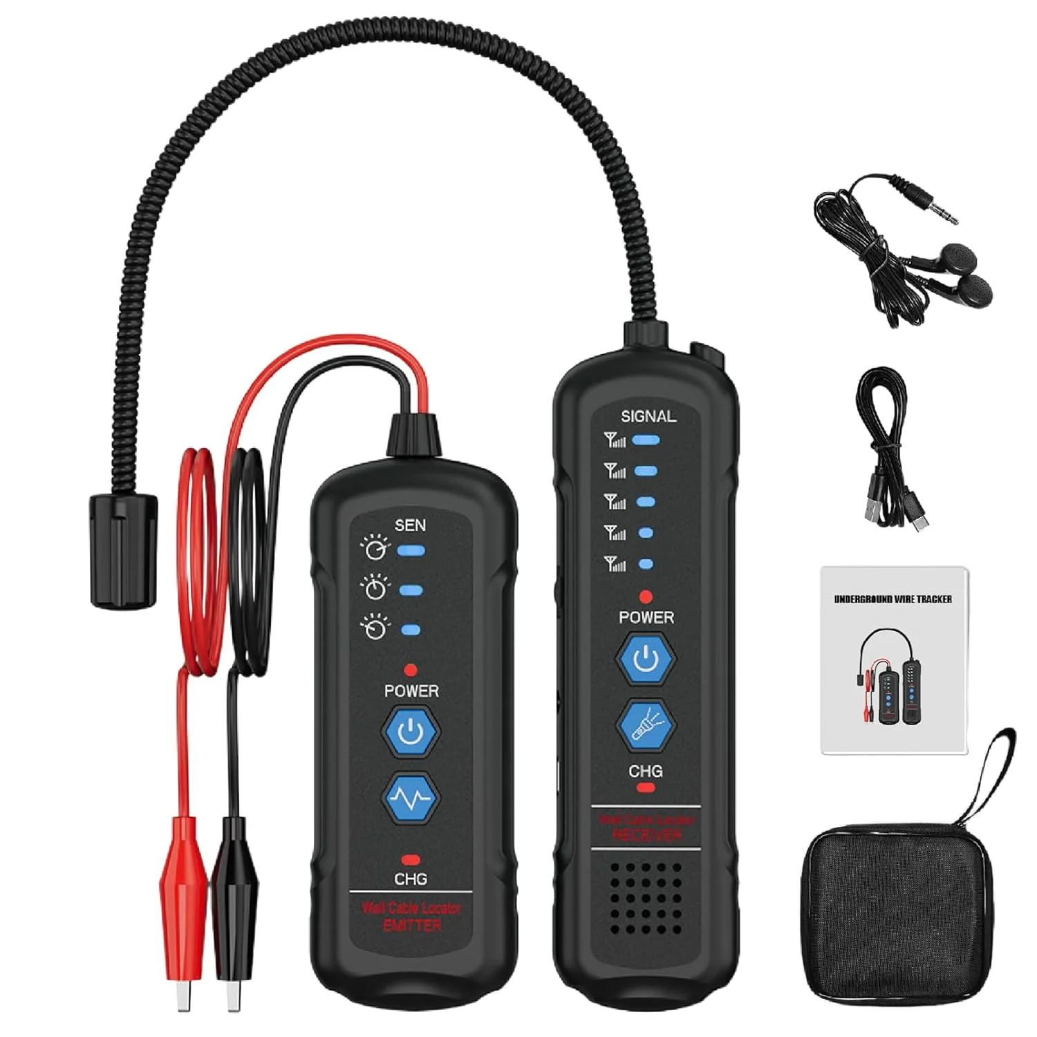 ردیاب سیم و کابل زیرزمینی، تستر کابل با گوشی، تستر سیم مدفون برای یافتن کابل‌ها و سیم‌های شکسته، تا عمق 2 متر و طول 500 متر