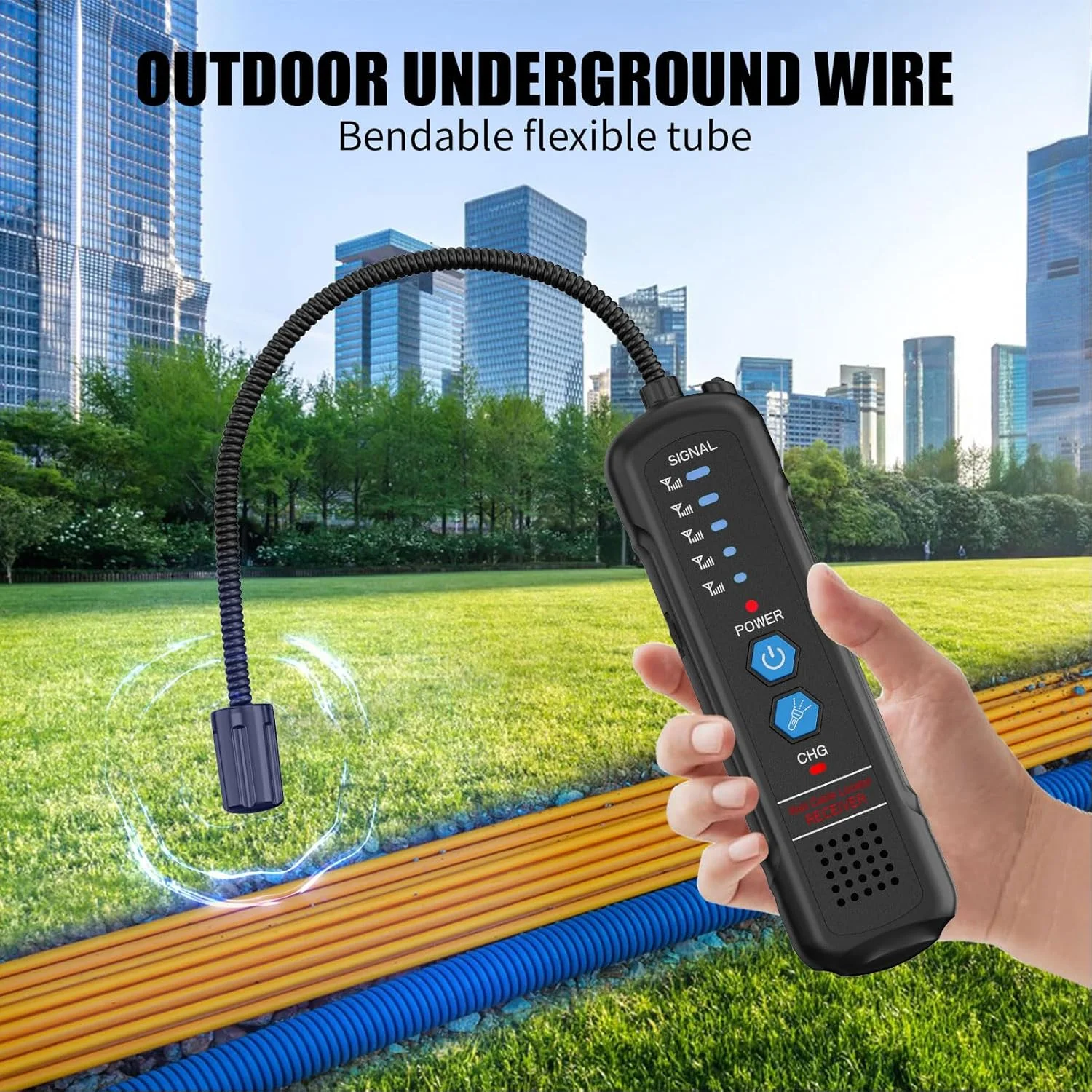 ردیاب سیم و کابل زیرزمینی، تستر کابل با گوشی، تستر سیم مدفون برای یافتن کابل‌ها و سیم‌های شکسته، تا عمق 2 متر و طول 500 متر