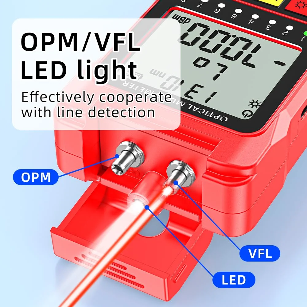 تستر کابل فیبر نوری VANDESAIL مدل OPM-VFL، با قابلیت مکان یابی بصری خطا، پشتیبانی از تست RJ45، رابط جهانی ST/FC/SC برای اندازه گیری نوری قابل شارژ 5mw تستر کابل فیبر نوری VANDESAIL مدل OPM-VFL، با قابلیت مکان یابی بصری خطا، پشتیبانی از تست RJ45، رابط جهانی ST/FC/SC برای اندازه گیری نوری قابل شارژ 5mw