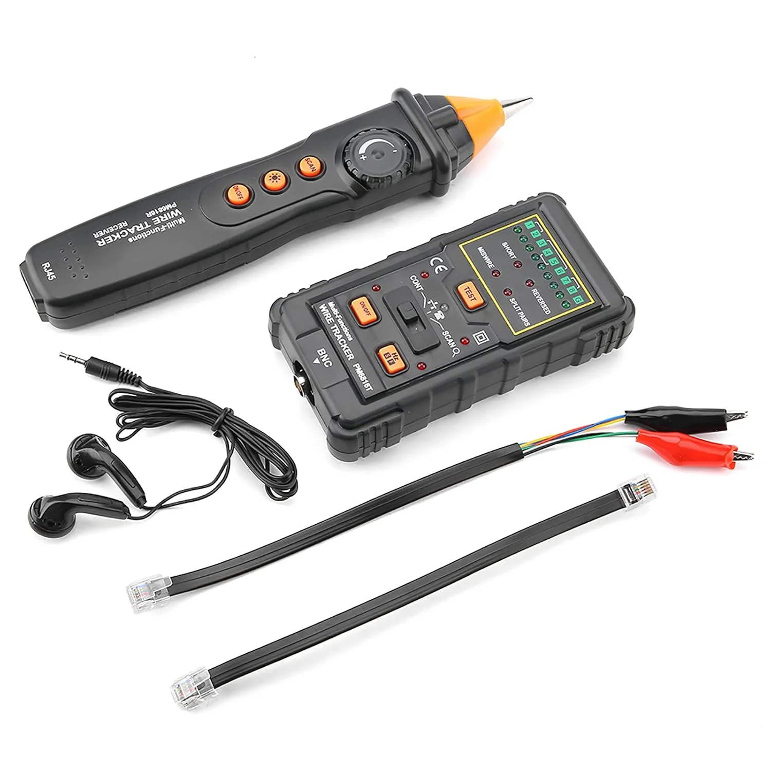 ردیاب سیم PEAKMETER PM6816، ردیاب کابل RJ11 RJ45، تستر کابل چند منظوره برای تطبیق کابل شبکه اترنت، تستر سیم تلفن و بررسی تداوم، داخلی