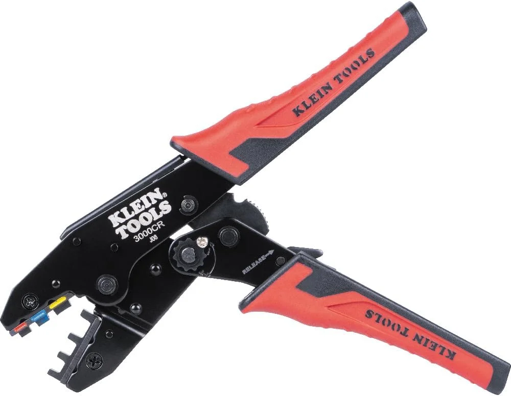 مجموعه ابزار پرس سرسیم جغجغه ای کلاین تولز 3000CRKIT، (4) قالب قابل تعویض برای اتصالات ترمینال حرارتی، بدون عایق، عایق دار و فرول مجموعه ابزار پرس سرسیم جغجغه ای کلاین تولز 3000CRKIT، (4) قالب قابل تعویض برای اتصالات ترمینال حرارتی، بدون عایق، عایق دار و فرول