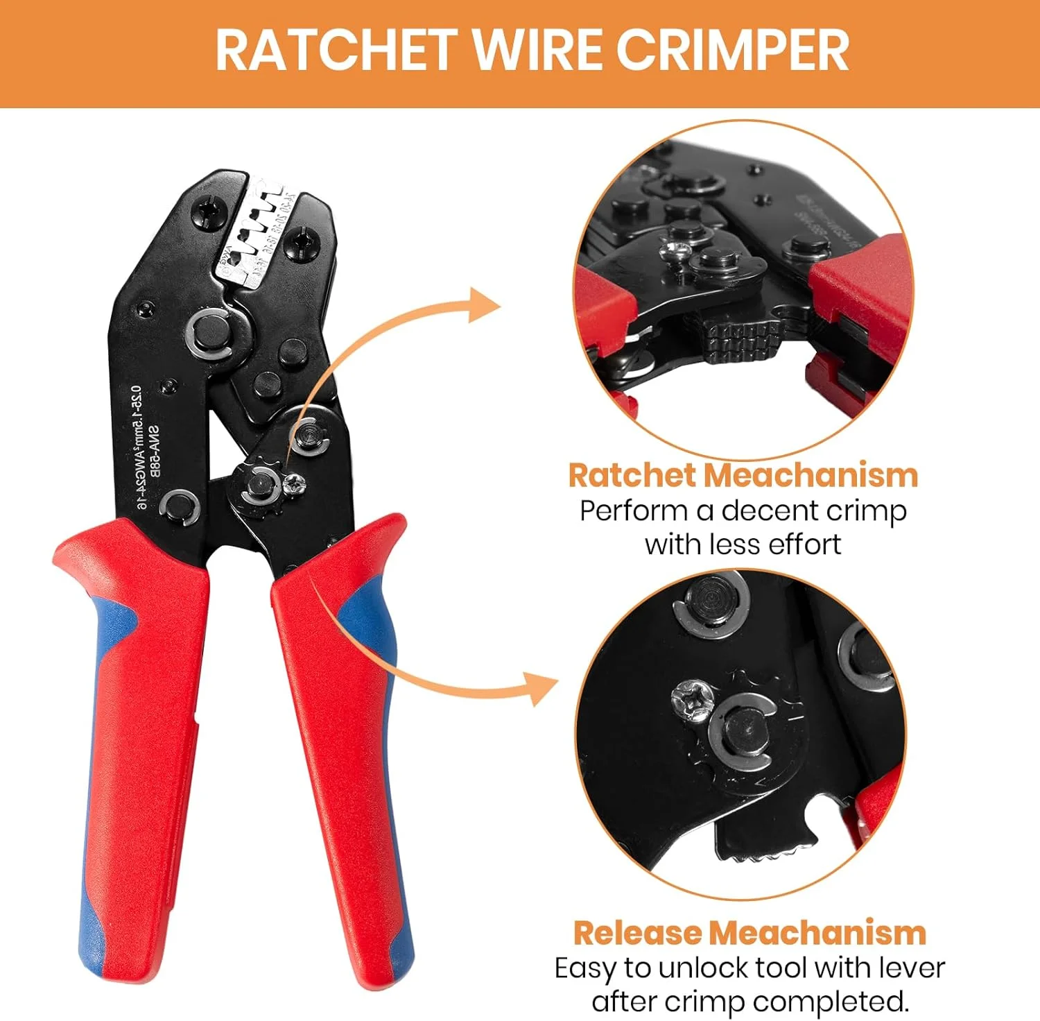 ابزار سیم چین با ضامن، ابزار سیم چین ضامن دار برای اتصالات ترمینال لوله باز، ابزار سیم چین برقی برای ترمینال های Molex Style Deutsch DELPHI AMP JST TYCO، سایز 24-14 AWG ابزار سیم چین با ضامن، ابزار سیم چین ضامن دار برای اتصالات ترمینال لوله باز، ابزار سیم چین برقی برای ترمینال های Molex Style Deutsch DELPHI AMP JST TYCO، سایز 24-14 AWG