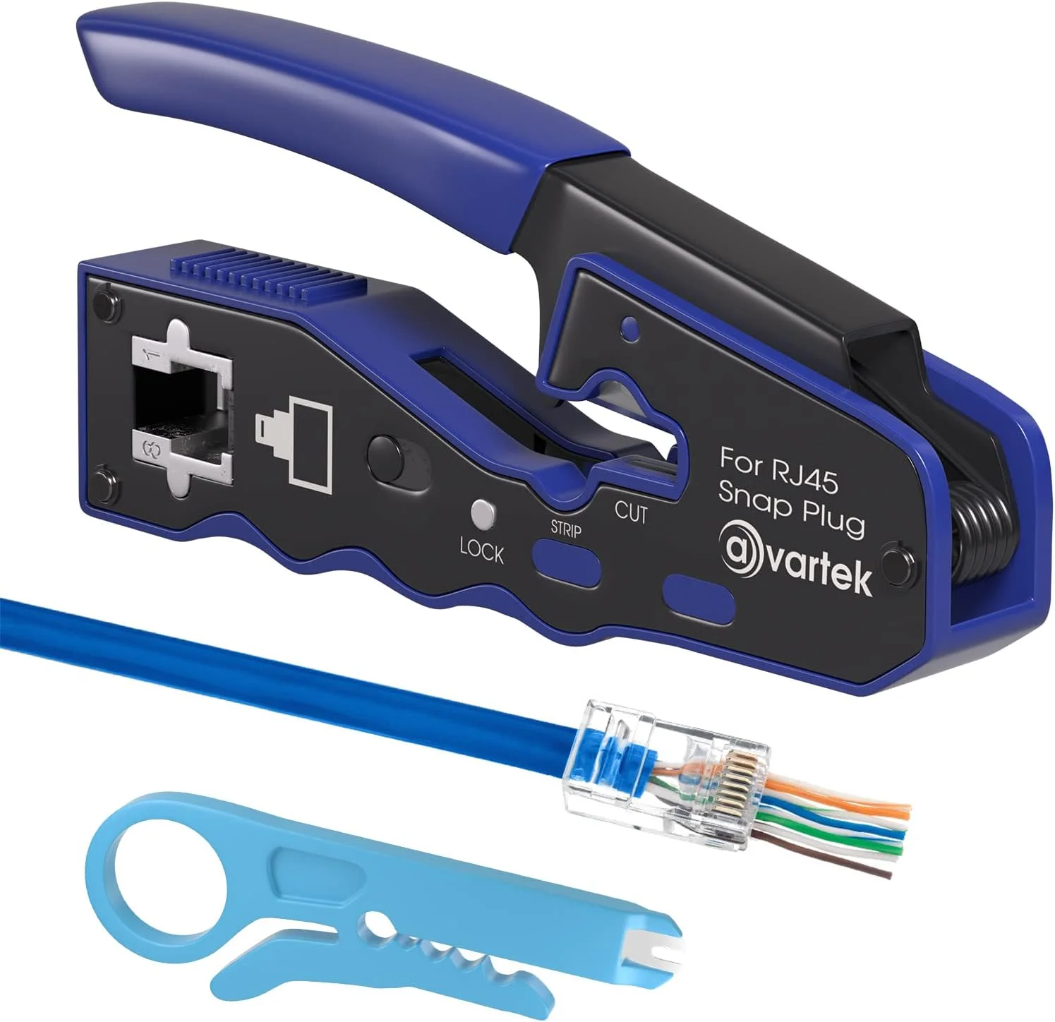 ابزار پرس RJ45 AVARTEK برای کانکتورهای CAT6a CAT6 CAT5e CAT5، ابزار حرفه ای پرس سیم شبکه اترنت