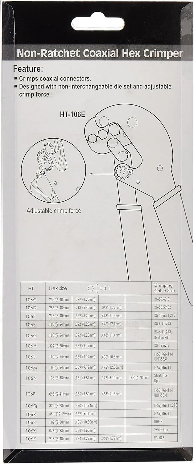 ابزار پرس کواکسیال C2G Legrand برای RG59، RG62 و RG6، ابزار سیم لخت کن، 1 عدد، 38010