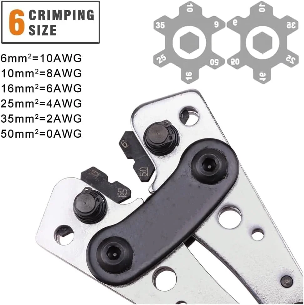 ابزار پرس سرکابل باتری BYKVORL، ابزار پرس سیم، پرس سنگین برای سرکابل های سیم، AWG 10-1/0 برای سرکابل های سنگین، ترمینال باتری، ترمینال های سرکابل مسی ابزار پرس سرکابل باتری BYKVORL، ابزار پرس سیم، پرس سنگین برای سرکابل های سیم، AWG 10-1/0 برای سرکابل های سنگین، ترمینال باتری، ترمینال های سرکابل مسی