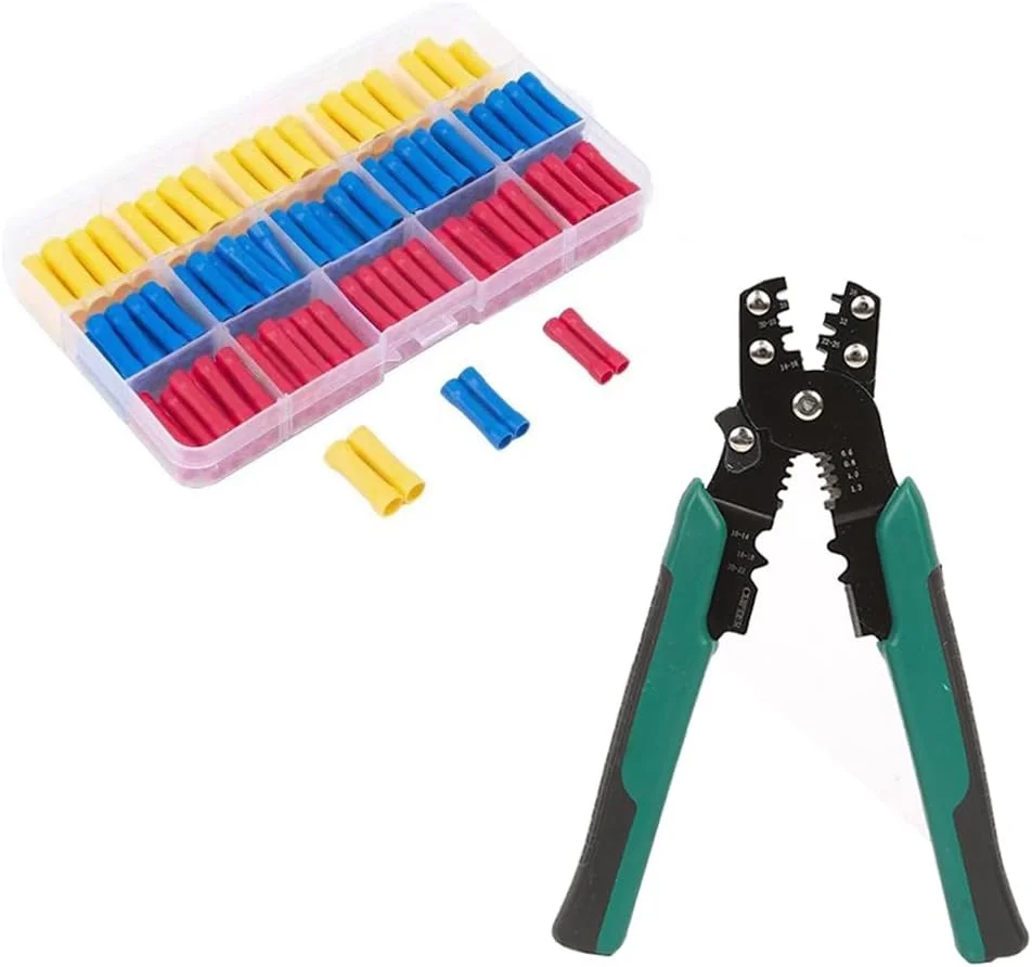 ابزار پرس سرسیم و مجموعه اتصالات سیم، ابزار سیم لخت کن و پرس سرسیم 0.8-3.0 mm²/18-12AWG، ترمینال های سیم کشی اتصال مستقیم عایق شده الکتریکی خودرو، ساختار مستحکم