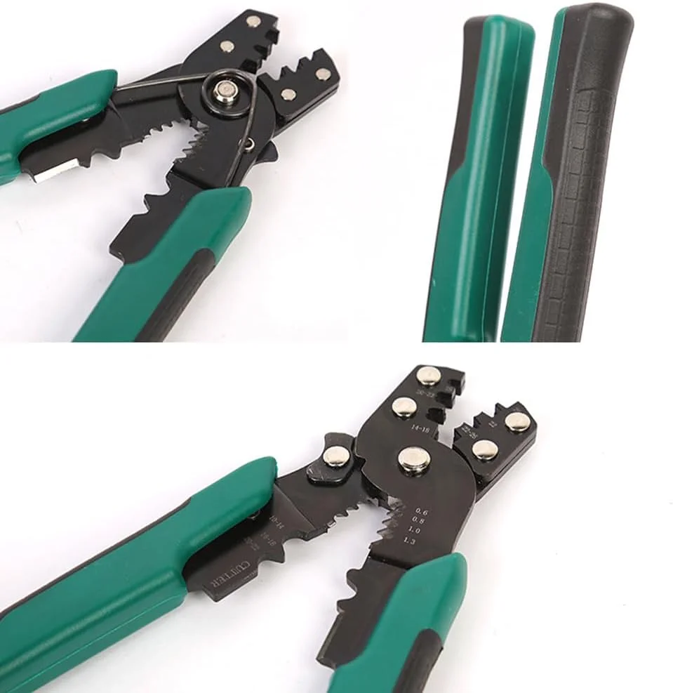 ابزار پرس سرسیم و مجموعه اتصالات سیم، ابزار سیم لخت کن و پرس سرسیم 0.8-3.0 mm²/18-12AWG، ترمینال های سیم کشی اتصال مستقیم عایق شده الکتریکی خودرو، ساختار مستحکم