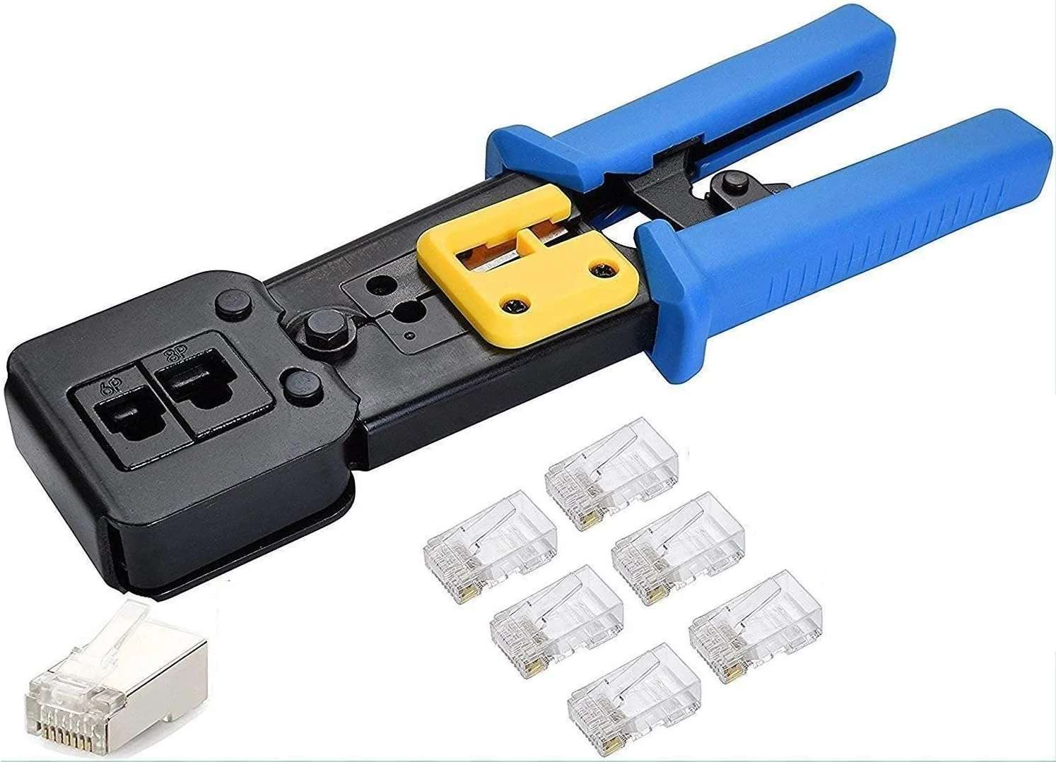 ابزار پرس RJ45 DKURVE به همراه کانکتور اترنت برای عبور
