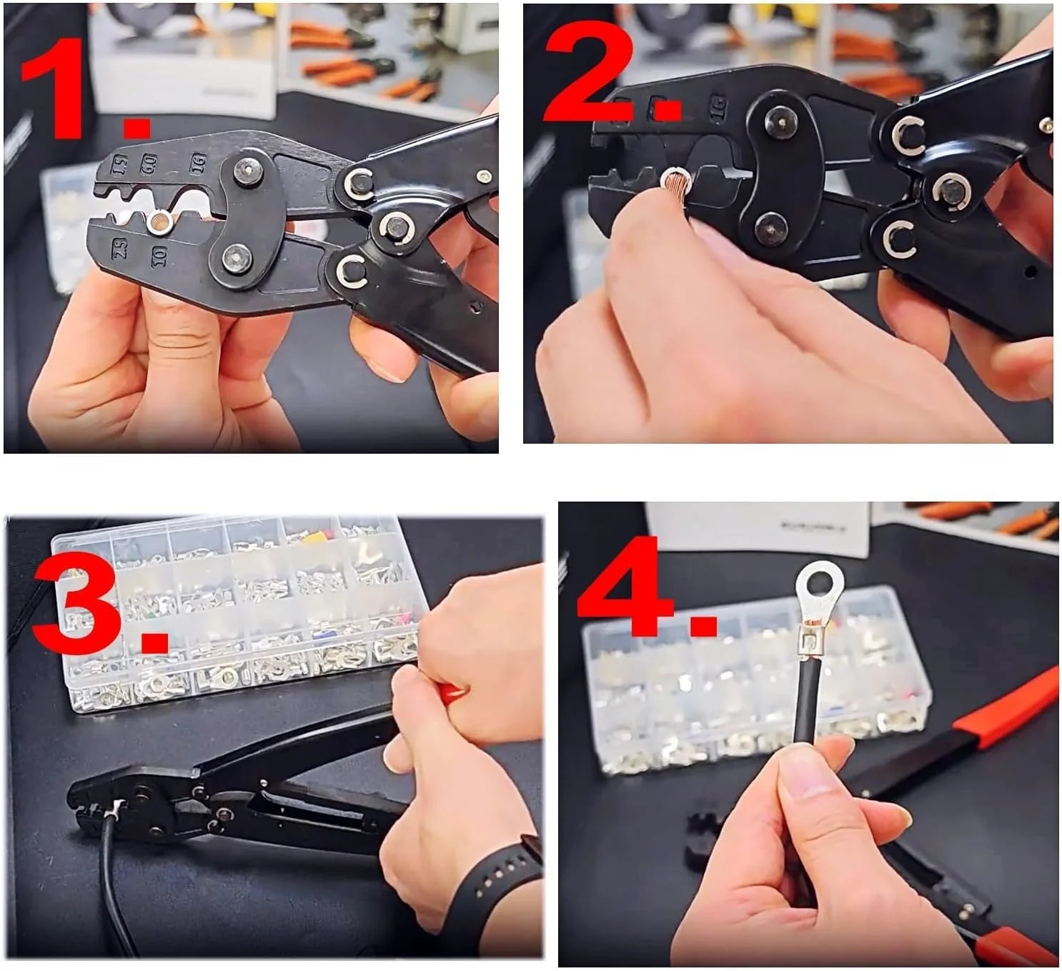 ابزار پرس سرسیم 16-5AWG 1.25-16 میلی متر گیفکس | ابزار پرس سیم ترمینال لخت