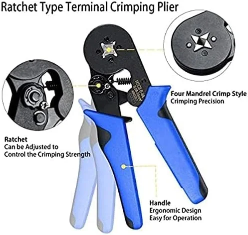 ست ابزار پرس سرسیم با 1200 عدد سرسیم، ترمینال سیم AWG 28-7 (0.08-10mm²)، اتصالات سیم برق ست ابزار پرس سرسیم با 1200 عدد سرسیم، ترمینال سیم AWG 28-7 (0.08-10mm²)، اتصالات سیم برق