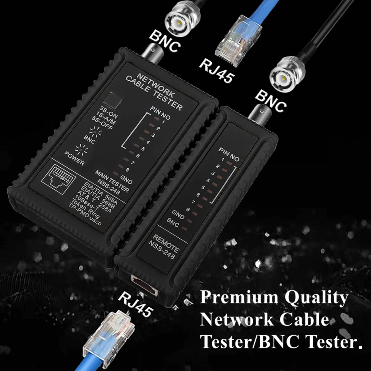 مجموعه ابزار کابل کواکسیال Dasxskj، ابزار پرس BNC برای کابل های RG58، RG59، RG62، RG174، 20 عدد کانکتور پرس نری BNC RG58، 10 عدد کانکتور مادگی به مادگی BNC، سیم لخت کن، لوله حرارتی جمع شونده، تستر کابل