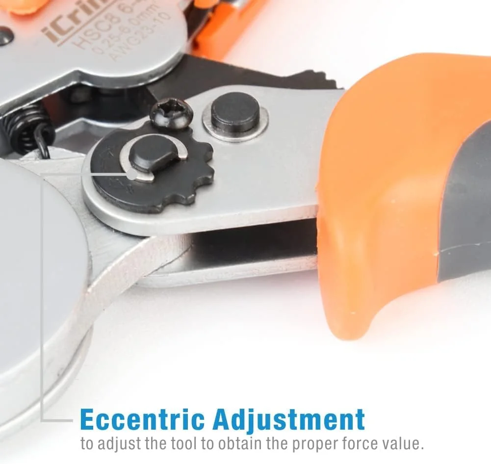 ابزار پرس سرسیم اکسفور، مربعی خود تنظیم شونده، برای سرسیم های AWG23-10، انبر پرس سیم جغجغه ای