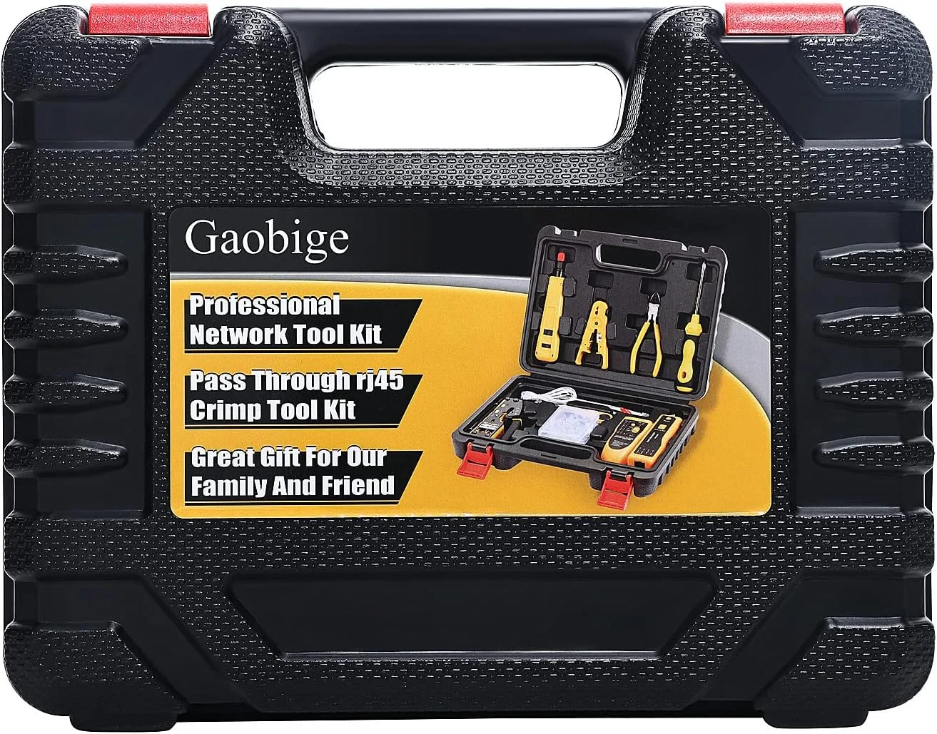 کیت ابزار شبکه، ابزار پرس RJ45 عبوری Cat6 Cat5 Cat5e، ردیاب سیم، ابزار پانچ 110/88، سیم لخت کن، سیم چین، کانکتورهای عبوری Cat6