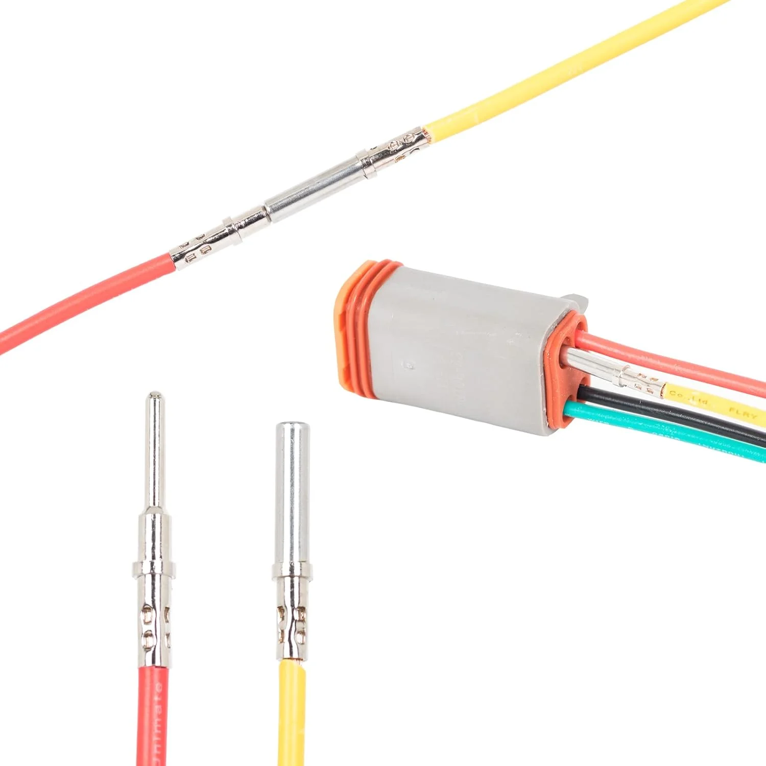 ابزار پرس سرسیم آلمانی، پرس کننده سرسیم بشکه بسته، پرس پین 4 طرفه با 8 فرورفتگی مناسب برای کانکتورهای آلمانی سایز 14، 16، 18 AWG