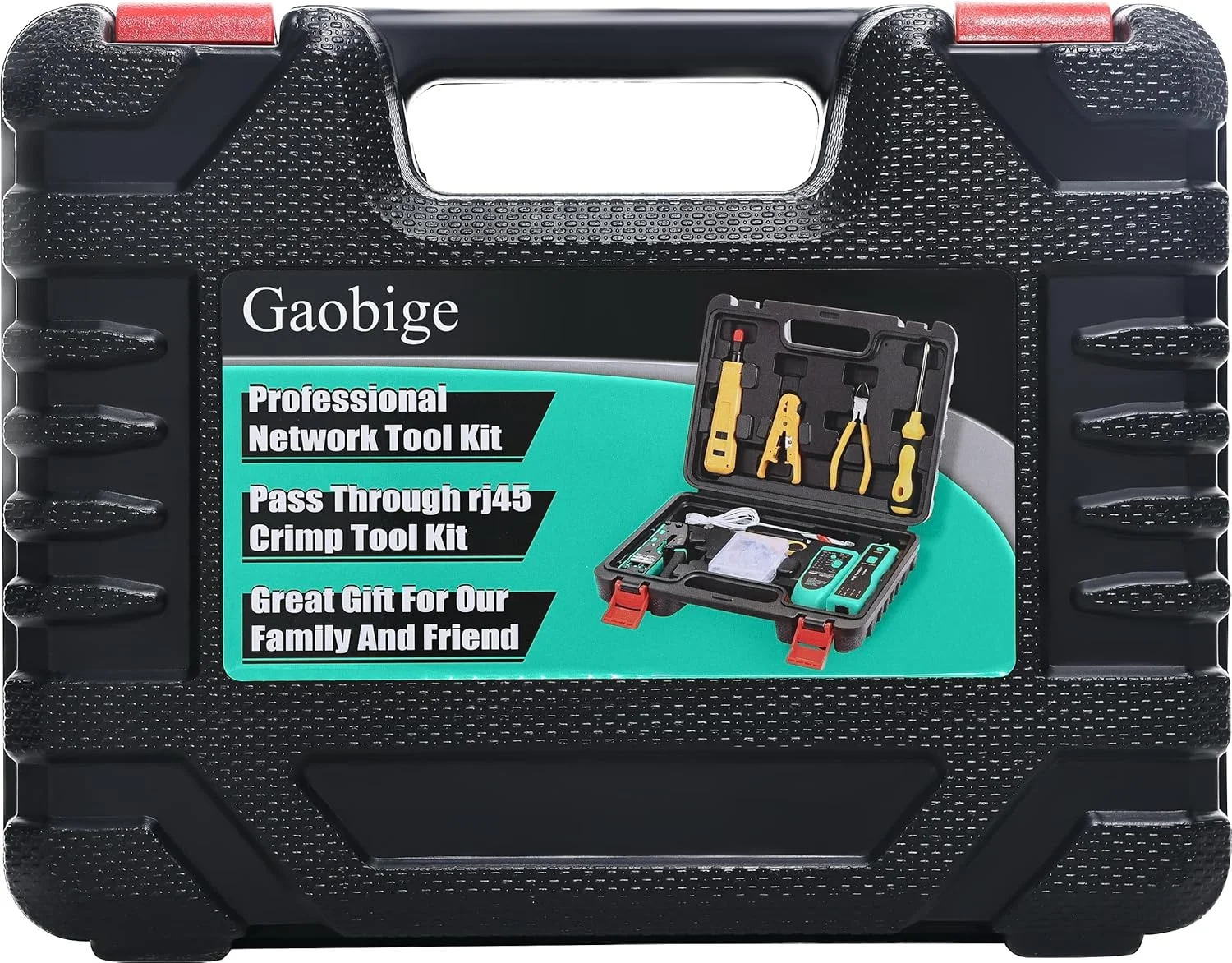 مجموعه ابزار شبکه Gaobige، مجموعه ابزار پرس RJ45، ابزار پرس اترنت Cat6 Cat5 Cat5e، ردیاب سیم، ابزار پانچ 110/88، کانکتورهای Cat6، سیم لخت کن، سیم چین