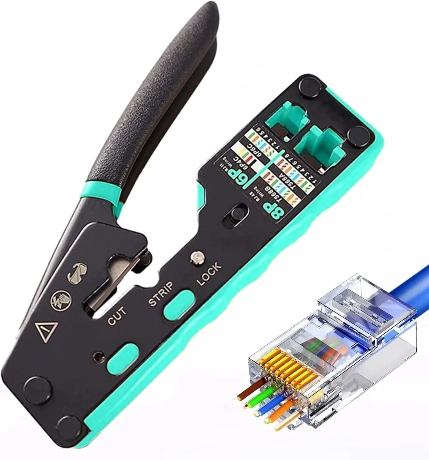 مجموعه ابزار شبکه Gaobige، مجموعه ابزار پرس RJ45، ابزار پرس اترنت Cat6 Cat5 Cat5e، ردیاب سیم، ابزار پانچ 110/88، کانکتورهای Cat6، سیم لخت کن، سیم چین