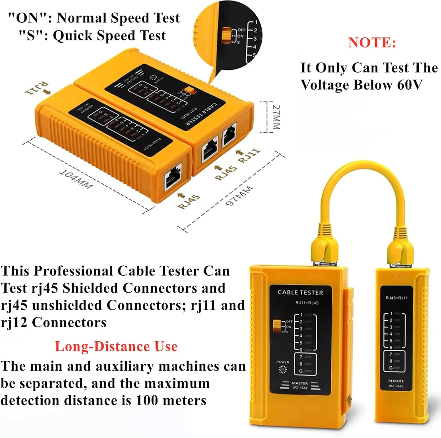 کیت ابزار پرس RJ45، ابزار پرس عبوری Cat7 Cat6A Cat6 Cat5e Cat5 RJ45 با 10 عدد کانکتور محافظ دار Cat7، 10 عدد روکش، 20 عدد کانکتور عبوری Cat6، 20 عدد روکش، تستر شبکه