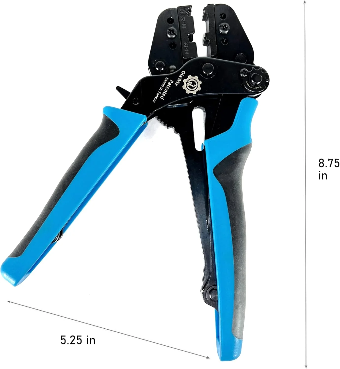 ابزار پرس سرسیم پرچ کن جغجغه ای عملکرد موازی GIZWIZ برای ترمینال های پرچمی غیر عایق AWG 22-14