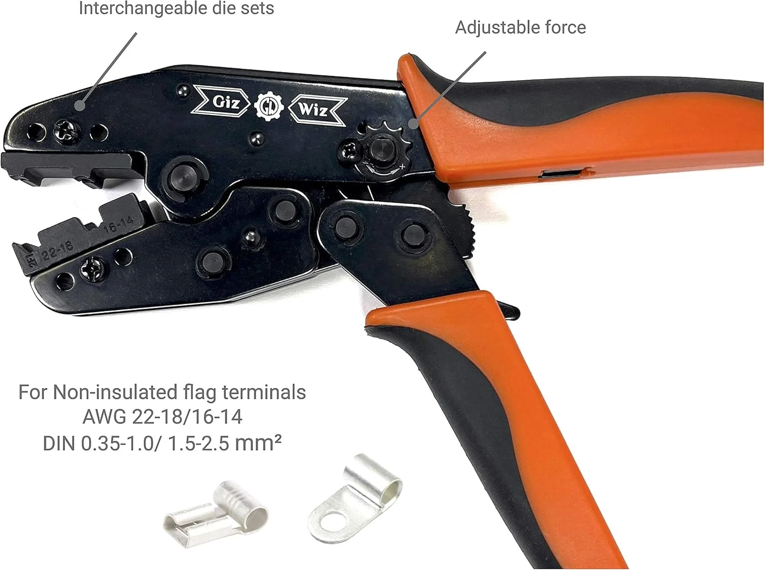 ابزار پرس سرسیم پرچمی غیر عایق حرفه ای