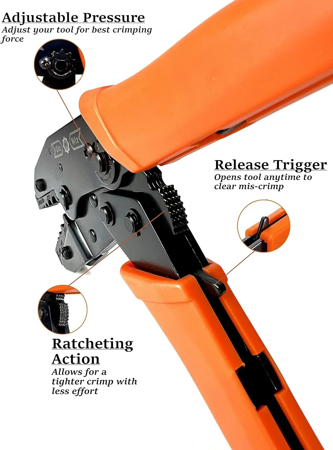 ابزار پرس سرسیم کواکسیال RF مدل Lite برای RG58، RG59، RG62، RG174، فیبر نوری