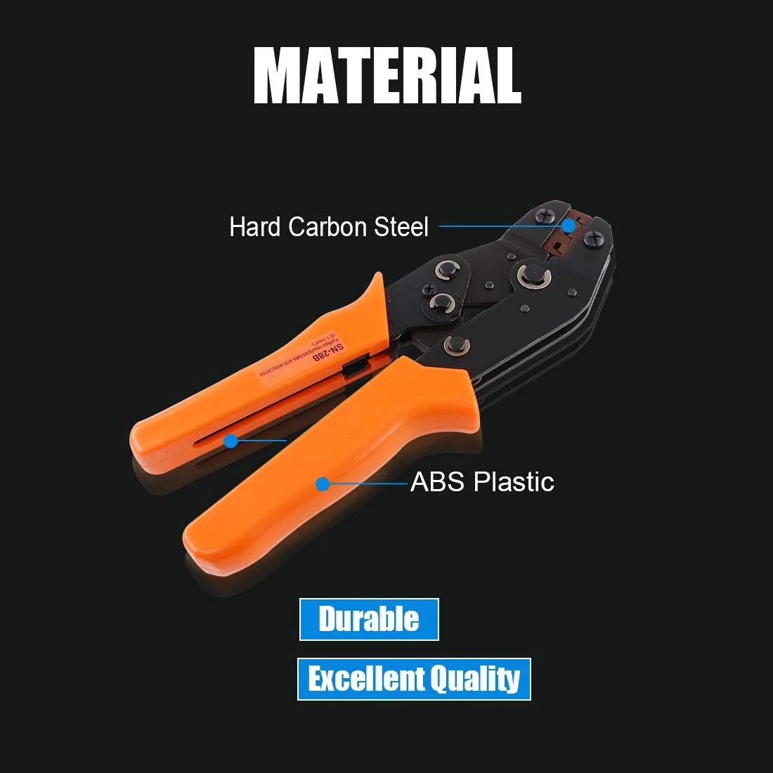 ابزار پرس سرسیم حرفه ای Glarks SN-28B برای کانکتورهای 2.54mm و 3.96mm با سایز 28-18AWG و 0.1-1.0mm2