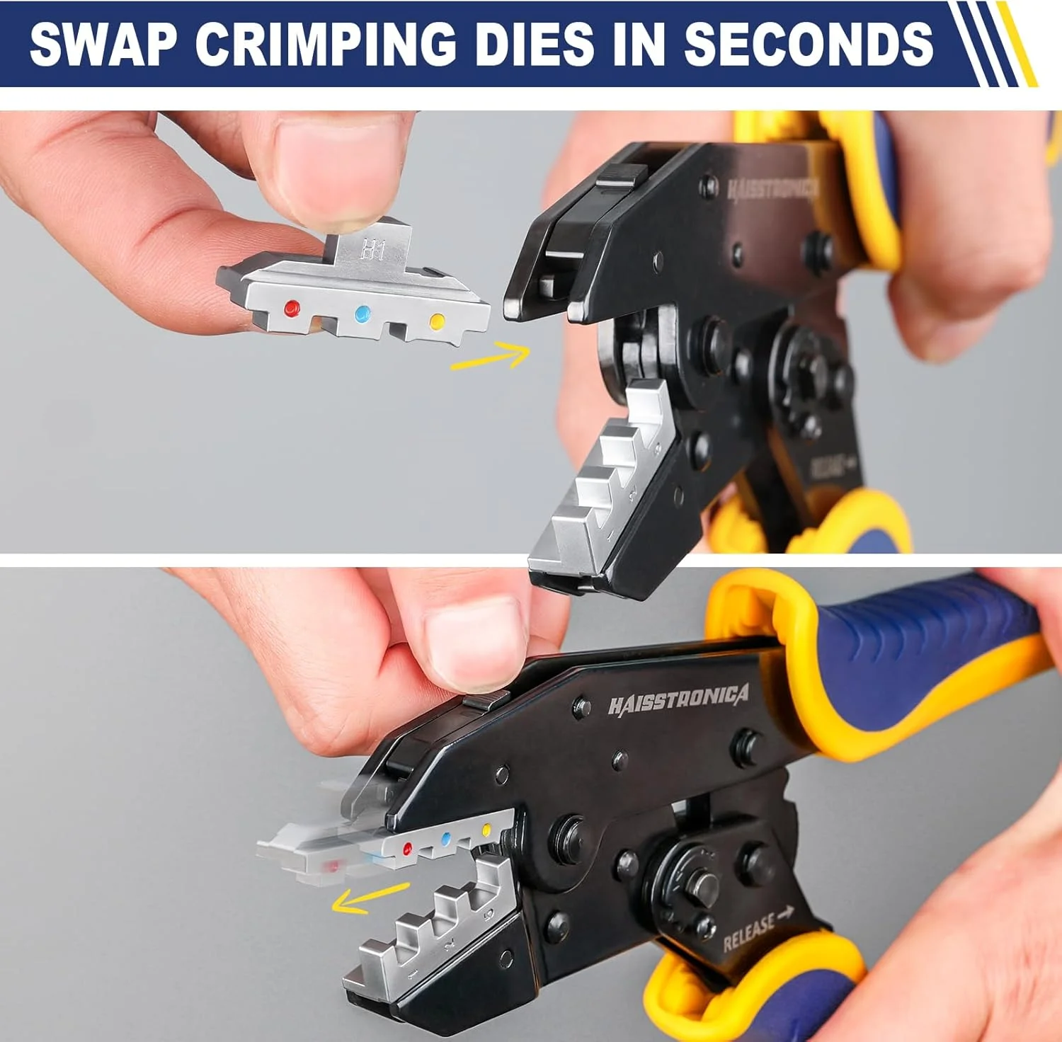 ست ابزار پرس 6 در 1 haisstronica و سیم لخت کن، ابزار پرس سیم جغجغه ای با 6 قالب قابل تعویض برای اتصالات حرارتی، غیر عایق، سرسیم، بشکه باز، اتصالات عایق، هدیه ابزار مردانه ست ابزار پرس 6 در 1 haisstronica و سیم لخت کن، ابزار پرس سیم جغجغه ای با 6 قالب قابل تعویض برای اتصالات حرارتی، غیر عایق، سرسیم، بشکه باز، اتصالات عایق، هدیه ابزار مردانه