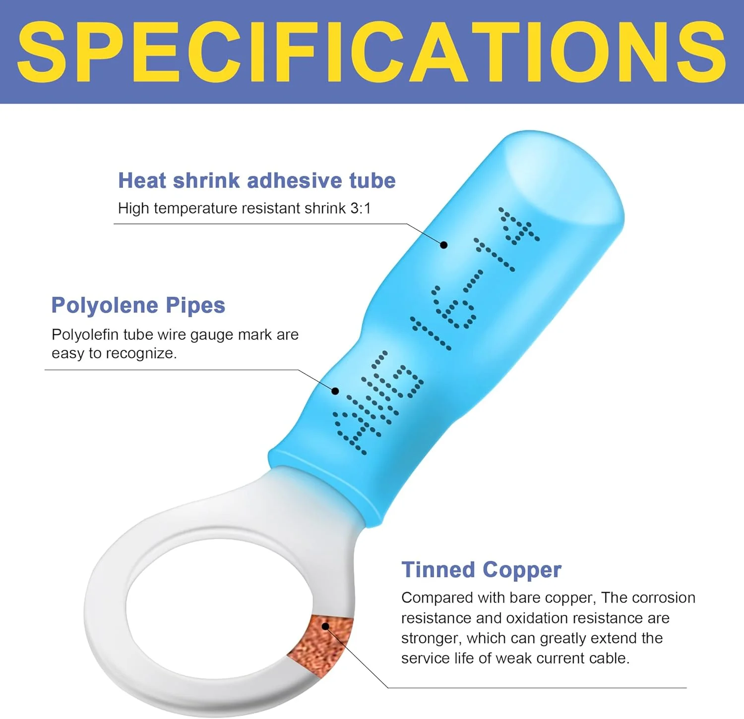 ابزار پرس سرسیم های حرارتی haisstronica به همراه 280 عدد سرسیم حرارتی دریایی AWG 22-10 و سیم لخت کن