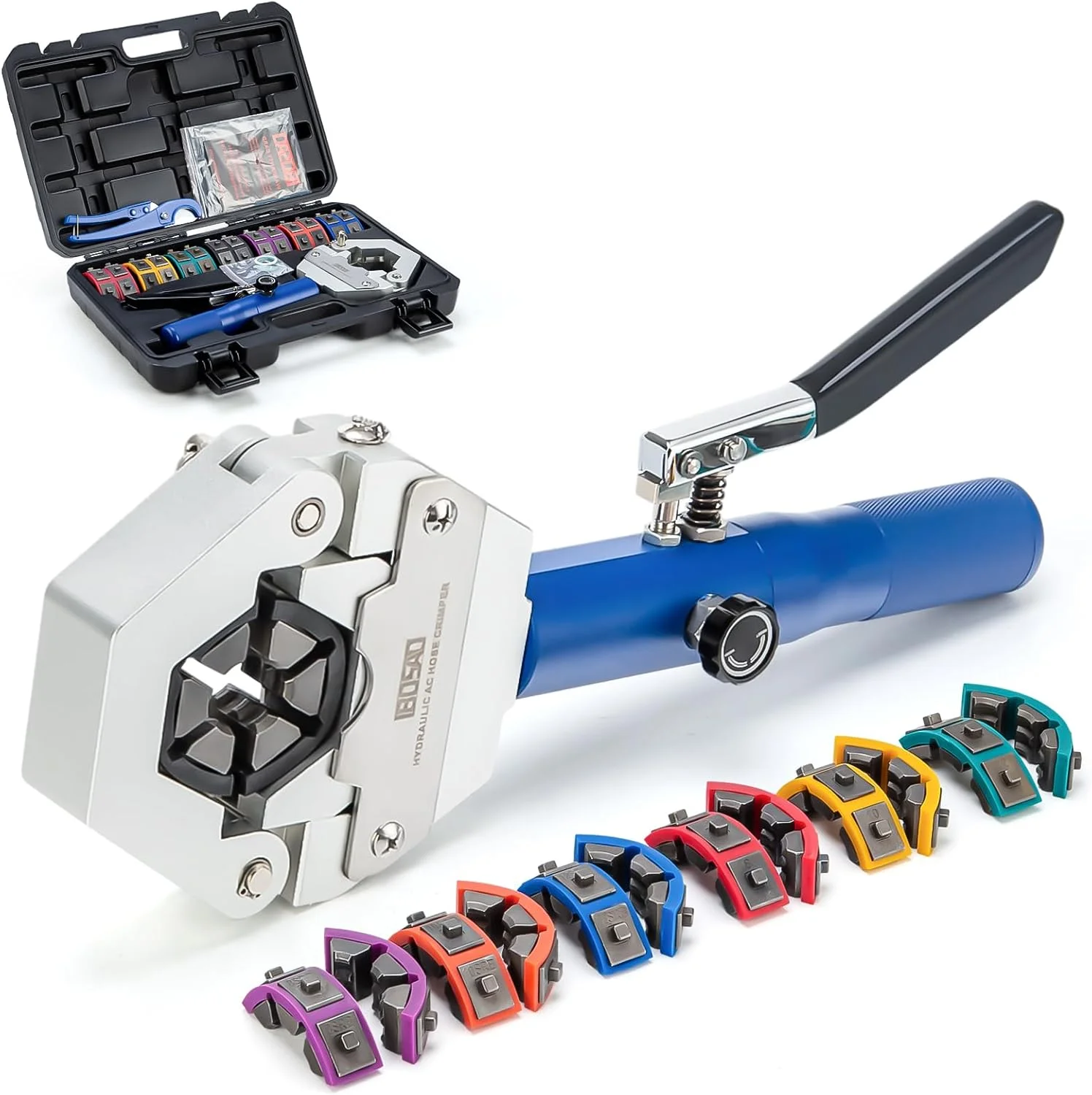 ابزار پرس شیلنگ هیدرولیک کولر IBOSAD مدل Hydra-Krimp 71500، کیت دستی پرس شیلنگ A/C، ابزار پرس شیلنگ هیدرولیک دستی تعمیر تهویه مطبوع برای شیلنگ کولر BH و اتصالات Beadlock A/C