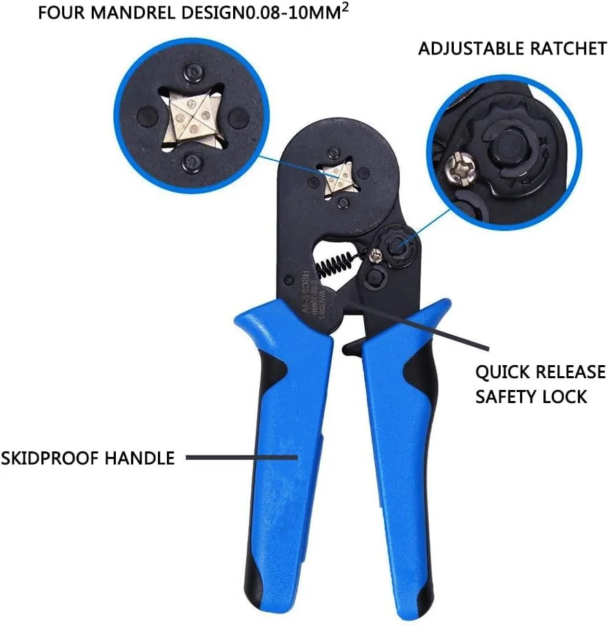 ست ابزار پرس سرسیم، انبر پرس سرسیم با 1200 عدد سرسیم و ترمینال سیم، 0.08-10 میلی متر مربع ست ابزار پرس سرسیم، انبر پرس سرسیم با 1200 عدد سرسیم و ترمینال سیم، 0.08-10 میلی متر مربع