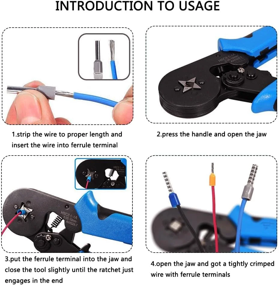 ست ابزار پرس سرسیم، انبر پرس سرسیم با 1200 عدد سرسیم و ترمینال سیم، 0.08-10 میلی متر مربع ست ابزار پرس سرسیم، انبر پرس سرسیم با 1200 عدد سرسیم و ترمینال سیم، 0.08-10 میلی متر مربع
