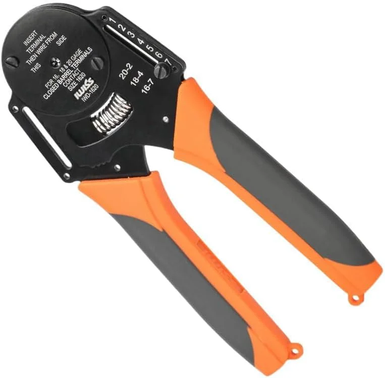 ابزار پرس سرسیم مدل IWD-1620 برای کانکتورهای دویچ، مناسب برای پرس اتصالات استوانه ای و کانکتورهای گرد، سایز سیم AWG16-20