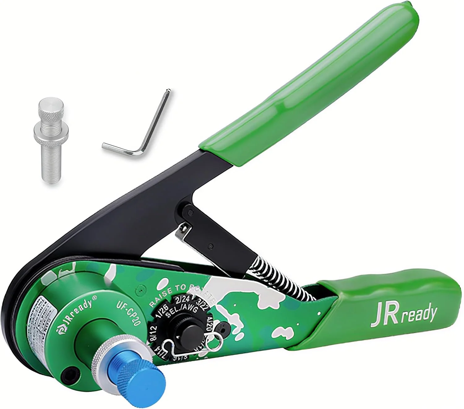 ابزار پرس JRready ST2191، ابزار پرس هوانوردی با موقعیت‌یاب UF5، ابزار پرس اتصالات جامد NEW-AS1G(M22520/1-01) برای سیم‌های 12-26AWG مناسب برای خودرو، موتورسیکلت و دریایی