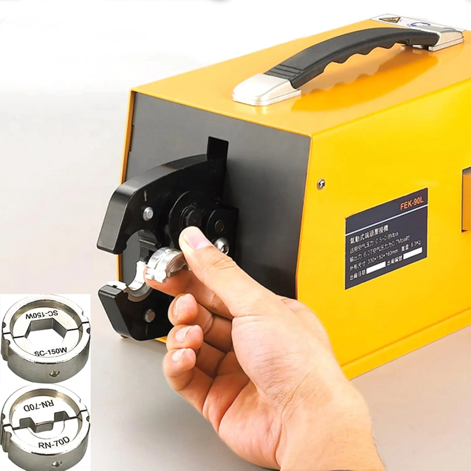 دستگاه پرس سرسیم بادی 6-95 میلیمتر مربع، دستگاه پرس ترمینال، انبر پرس 6T با فشار 0.5-0.8 مگاپاسکال، ابزار پرس چند منظوره، برای انواع ترمینالها (FEK-90L) دستگاه پرس سرسیم بادی 6-95 میلیمتر مربع، دستگاه پرس ترمینال، انبر پرس 6T با فشار 0.5-0.8 مگاپاسکال، ابزار پرس چند منظوره، برای انواع ترمینالها (FEK-90L)