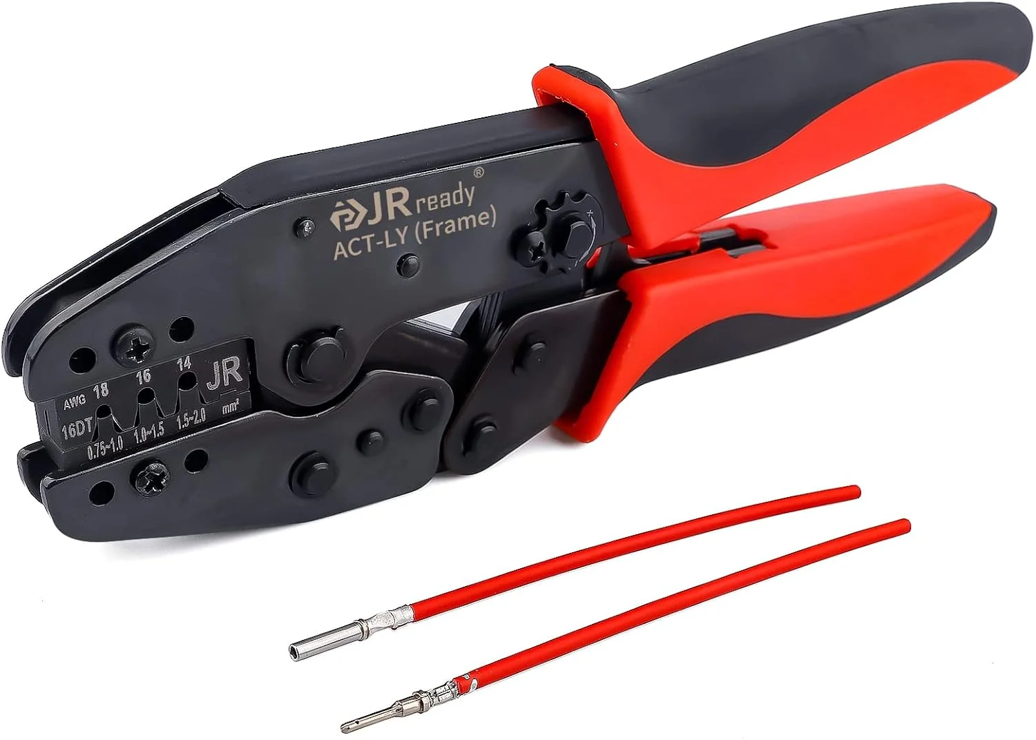 ابزار پرس کانکتور JRready Deutsch مدل ACT-LY-16DT - ابزار پرس ترمینال Deutsch Open Barrel برای کانکتور DT، مناسب برای کنتاکت های سایز 16 با کیفیت OEM (سایز سیم 14-18 AWG)