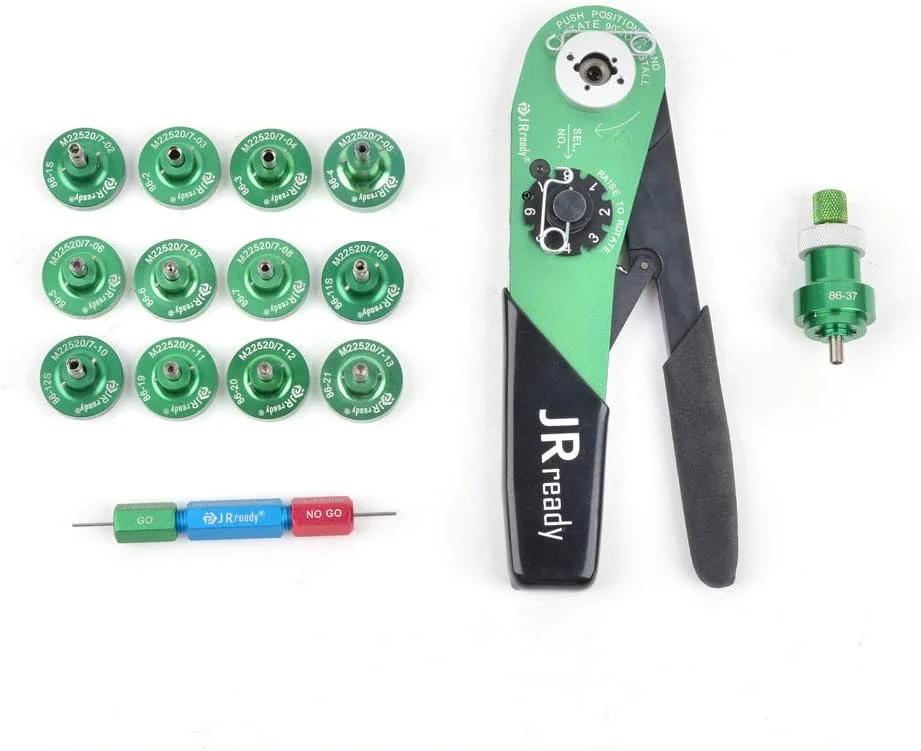 کیت ابزار پرس JRready مدل ST1049: شامل ابزار YJQ-W7A(MH860) + کیت پوزیشنر سری 86 + گیج ابزار G145(M22520/3-03) برای کانکتورهای الکتریکی و سیستم های سیم کشی