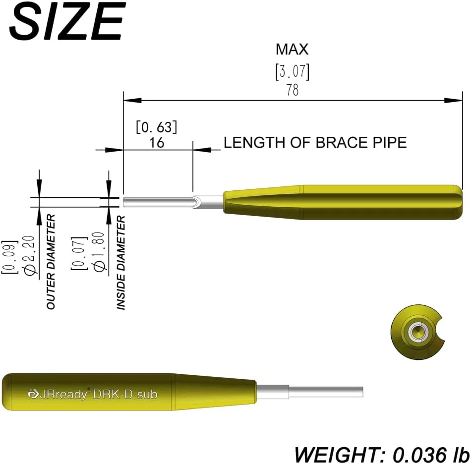 ابزار خارج کردن پین کانکتور JRready D SUB برای پین های TE/AMP/Harting Heavy Duty 5A Han D SUB، ابزار استخراج و وارد کردن پین های اتصال، ID: 0.07، OD: 0.09