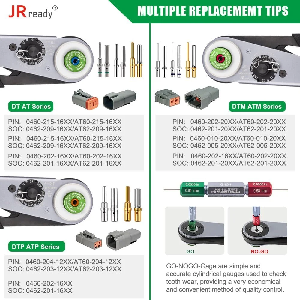 مجموعه ابزار JRready JRD-HDT-48(HDT-48-00)+DRK-RT1+G454+45-120 به همراه سیم لخت کن ایده آل JST2109S برای پرس کردن کانکتورهای جامد سایز 12#, 16#, 20# سری DT, DTM, DTP, DTV, DRB, DRCP و STRIKE با سایز سیم 12-22AWG
