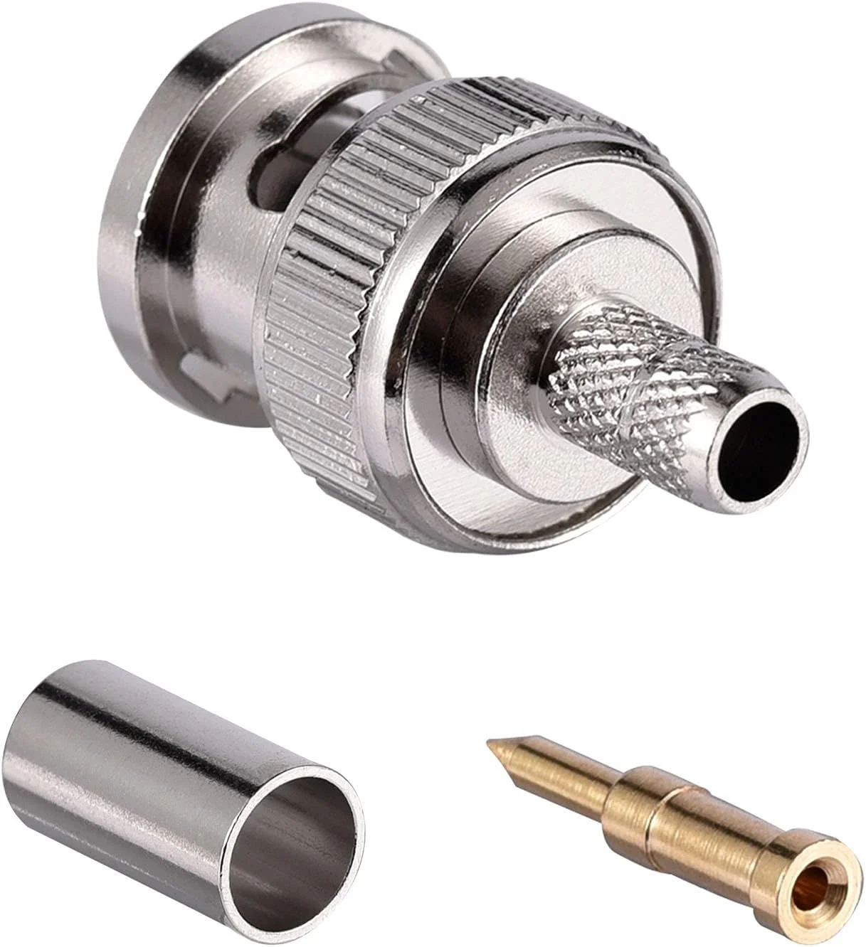 مجموعه ابزار پرس کواکسیال RF/BNC کینگ برا، سیم لخت کن چرخشی کابل کواکسیال برای RG58 به همراه 10 عدد کانکتور پرس BNC مجموعه ابزار پرس کواکسیال RF/BNC کینگ برا، سیم لخت کن چرخشی کابل کواکسیال برای RG58 به همراه 10 عدد کانکتور پرس BNC