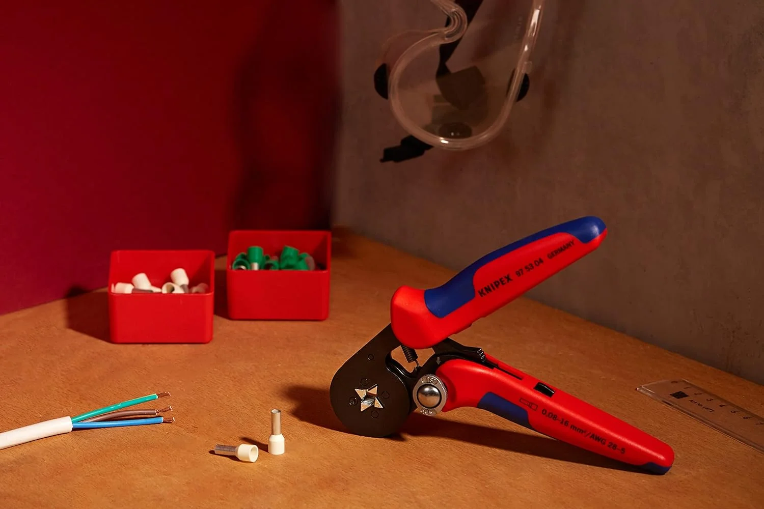 انبر پرس سرسیم خود تنظیم شونده کنیپکس مدل 97 53 04 با دسته‌های چند جزئی و سر پرداخت شده - 180 میلی‌متر