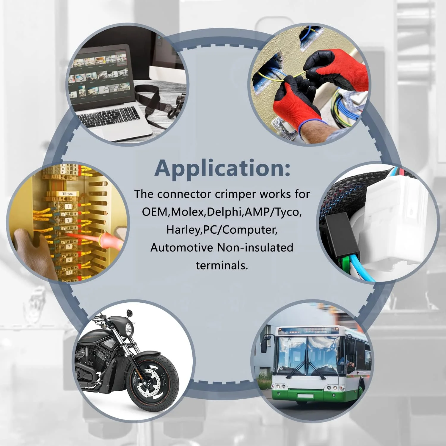 ابزار پرس سرسیم Knoweasy Weatherpack و ابزار پرس ترمینال باز بشکه ای برای Molex، Delphi، AMP/Tyco، Harley - سیم چین سازگار با سری Deutsch DT، AWG 24-14 مدل 1424B