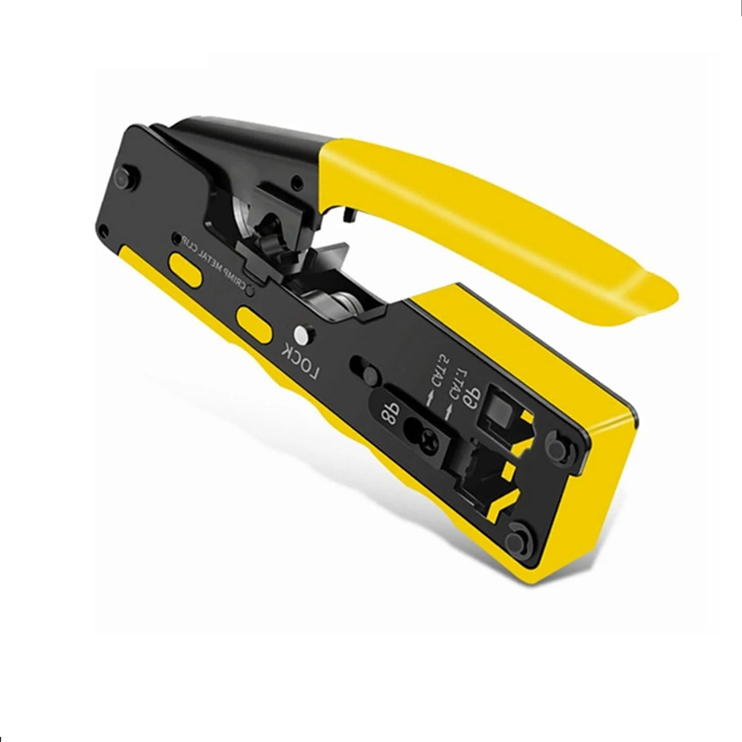 ست ابزار پرس RJ45 - ابزار پرس یکپارچه RJ45 عبوری 8P6P برای لخت کردن و پرس کابل های اترنت/شبکه CAT7