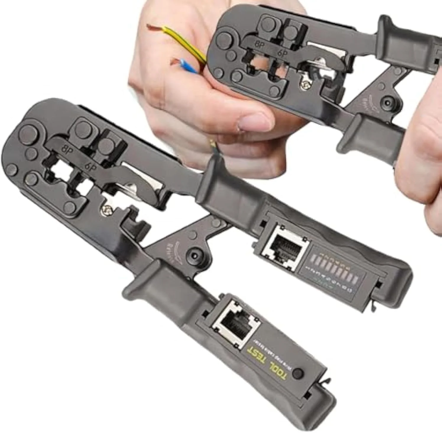 انبر پرس سیم، ابزار تعمیر پرس، انبر پرس دستی، سیم لخت کن و پرس کابل شبکه، انبر پرس سرسیم چرخ دنده ای، سیم لخت کن چند منظوره با پرس سر سوکت