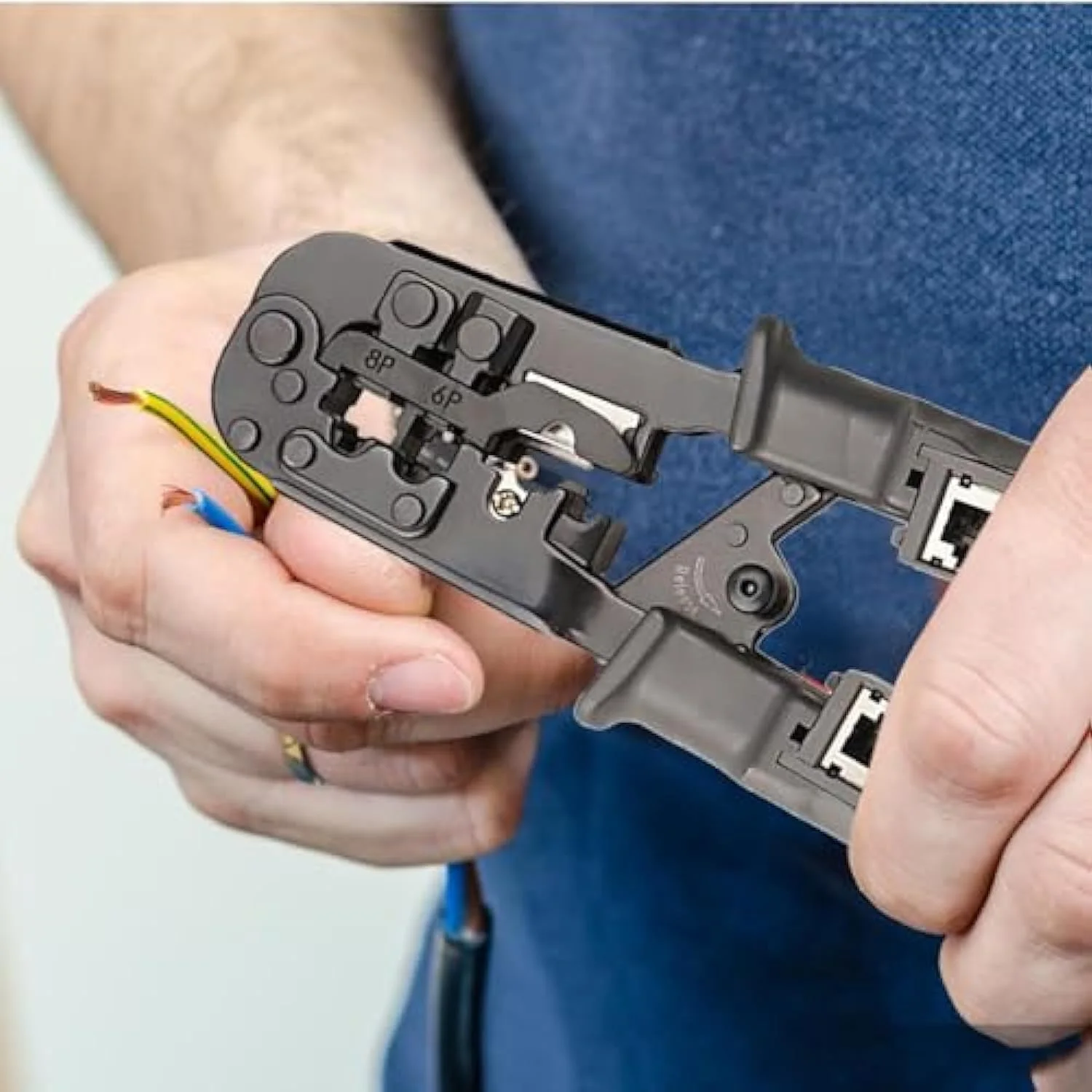 انبر پرس سیم، ابزار تعمیر پرس، انبر پرس دستی، سیم لخت کن و پرس کابل شبکه، انبر پرس سرسیم چرخ دنده ای، سیم لخت کن چند منظوره با پرس سر سوکت