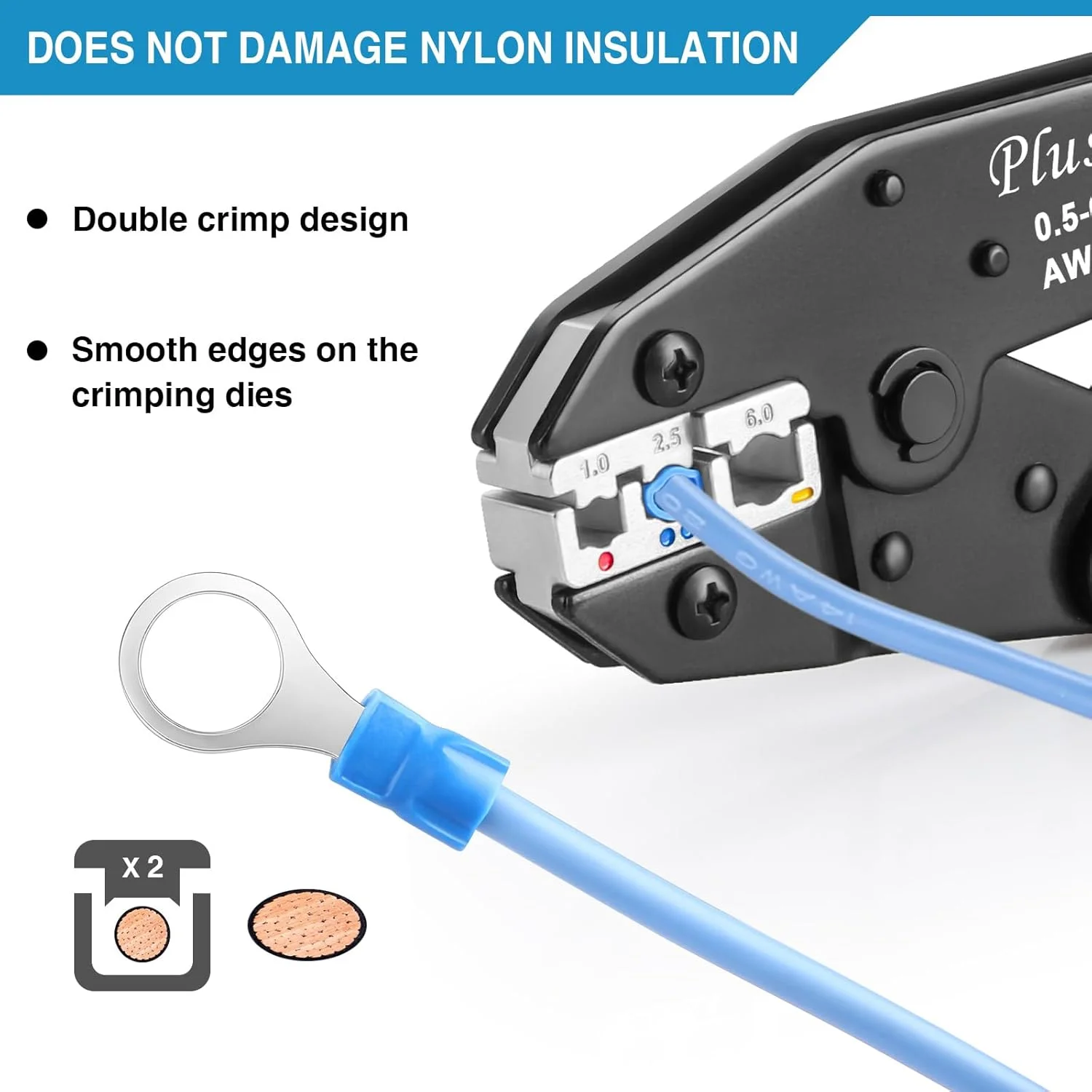 ابزار پرس سرسیم برای کانکتورهای الکتریکی عایق شده AWG 22-10 - پرس سرسیم جغجغه ای - انبر پرس - ابزار پرس سیم ابزار پرس سرسیم برای کانکتورهای الکتریکی عایق شده AWG 22-10 - پرس سرسیم جغجغه ای - انبر پرس - ابزار پرس سیم