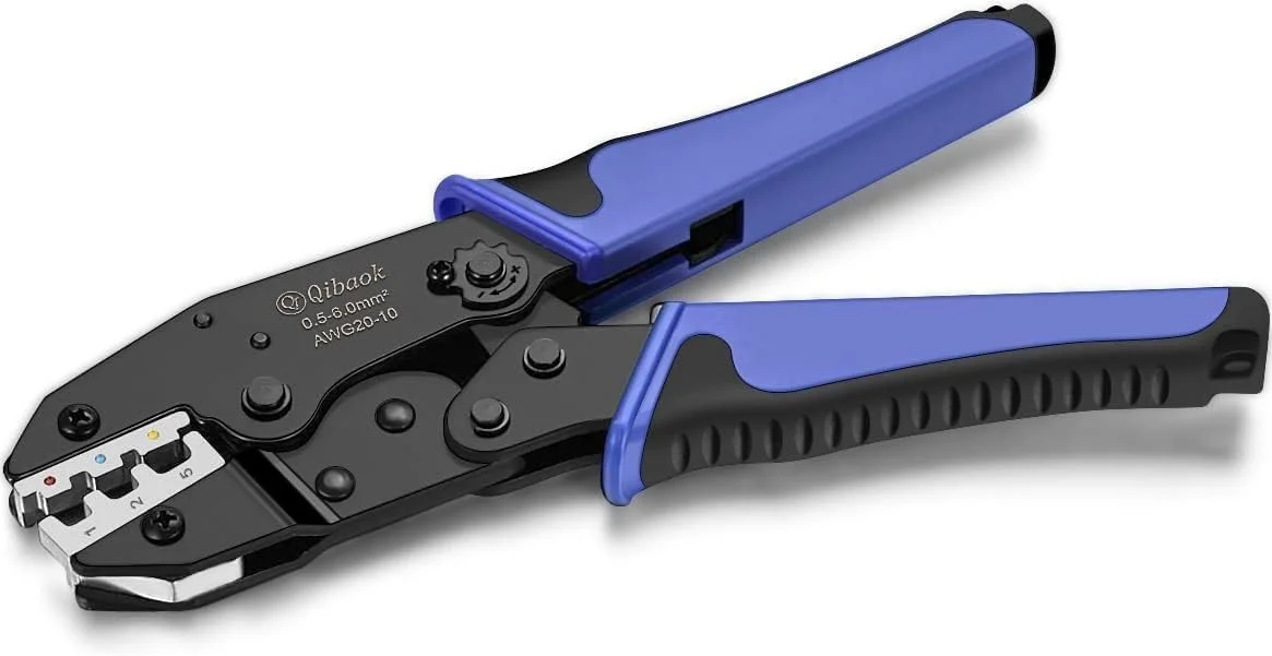 ابزار پرس سرسیم کیبائو با مکانیزم جغجغه ای برای اتصالات حرارتی، ابزار پرس سرسیم با دامنه AWG 22-10